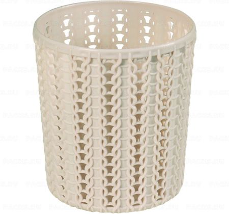 Подставка-органайзер круглый белый ротанг 1/20