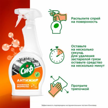 Средство для кухни антижир 500мл CIF Цитрус с триггером 1/12 (Клиент)