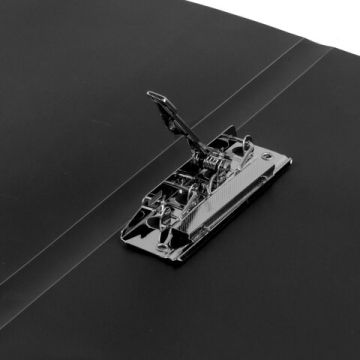 Папка с боковым металлическим прижимом STAFF, черная, до 100 листов, 0,5 мм (вывод)