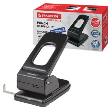 Дырокол на 60листов металлический мощный черный Style Brauberg 1/12