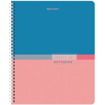 Тетрадь 48л А5 клетка гребень Color  BRAUBERG 1/4/96