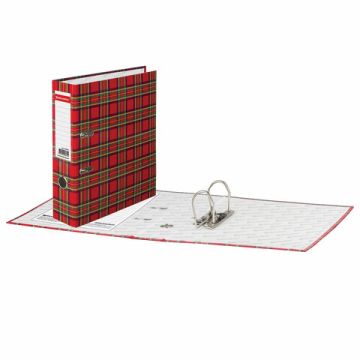 Папка-регистратор А4 75мм BRAUBERG ламинированная шотландка 1/20