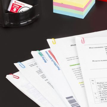 Скрепки 28мм 100шт цветные ОФИСМАГ 1/10/250 (Клиент)