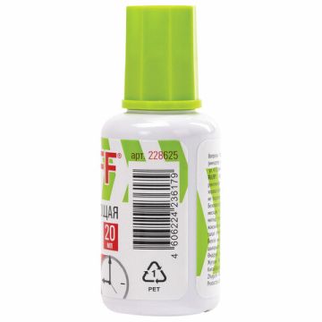 Корректирующая жидкость штрих 20мл флакон с кисточкой быстросохнущая STAFF EVERYDAY  1/12/576