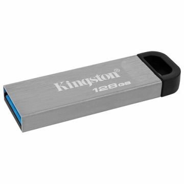 Флэш-диск 128GB KINGSTON Data Traveler USB 3.2, серебряный 1/1 (Клиент)