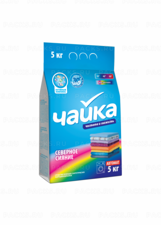 Порошок стиральный Чайка 5кг Автомат Северное сияние  для цветного белья 1/3
