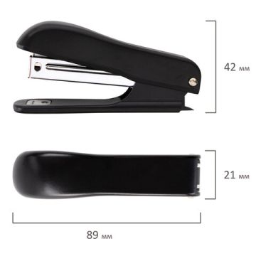 Степлер №10 до 12 листов,  с антистеплером, черный STAFF Profit