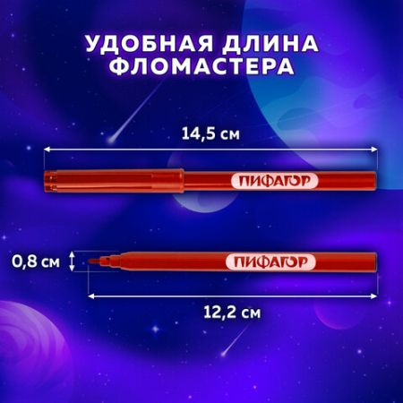 Фломастеры 12цв вентилируемый колпачок Пифагор 1/12