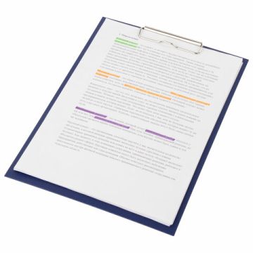 Доска-планшет с прижимом А4 22,5х31,6см картон/бумвинил синяя STAFF EVERYDAY  1/45 (Клиент)