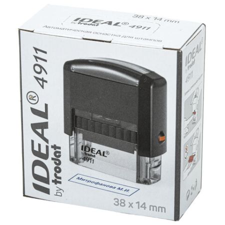 Оснастка для штампа оттиск 38х14мм синий, TRODAT IDEAL 4911 P2, подушка в комплекте, 1/50 (Клиент)