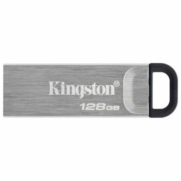 Флэш-диск 128GB KINGSTON Data Traveler USB 3.2, серебряный 1/1 (Клиент)