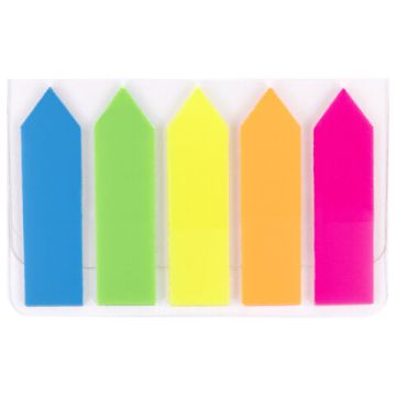 Закладки клейкие пластиковые 45х12мм 5цв.х20л неон Стрелки STAFF 1/48