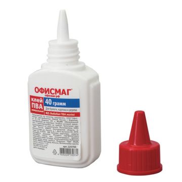 Клей ПВА 40гр бумага картон дерево ОФИСМАГ 1/70