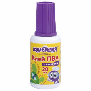 Клей ПВА 20г с кисточкой ЮНЛАНДИЯ 1/10/120 (Клиент)