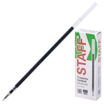 Стержень гелевый STAFF Basic GPR-232, 135мм, ЧЕРНЫЙ, узел 0,5мм, линия 0,35мм 1/50