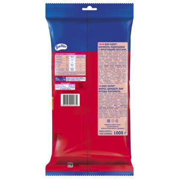 Продукты, Карамель леденцовая БОН ПАРИ Фруктовый микс ассорти 1кг 1/1