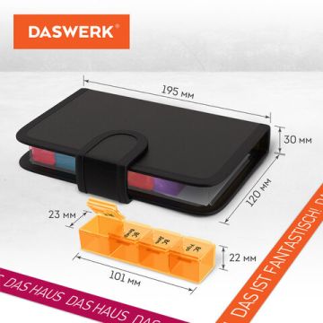 Контейнер-органайзер для лекарств и витаминов 7 дней/4 приема в чехле на кнопке 1/50 (Клиент)