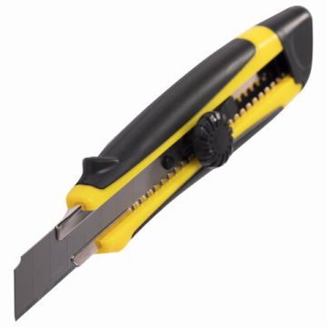 Нож канцелярский 18мм роликовый фиксатор с резиновыми вставками блистер Brauberg 1/12/144