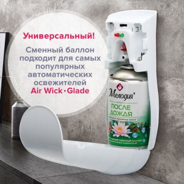 Картридж аэрозольный 250мл МЕЛОДИЯ После дождя для автом освеж универ сух расп 1/6 (клиент)