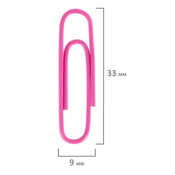 Скрепки BRAUBERG, 33 мм, цветные, 100 шт., в картонной коробке 1/10