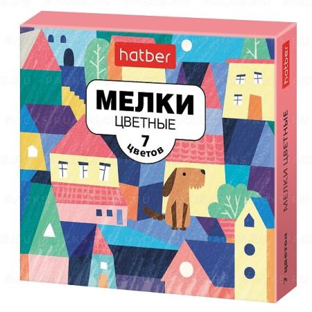 Мелки цветные 07шт квадратные Городок Хатбер 1/25