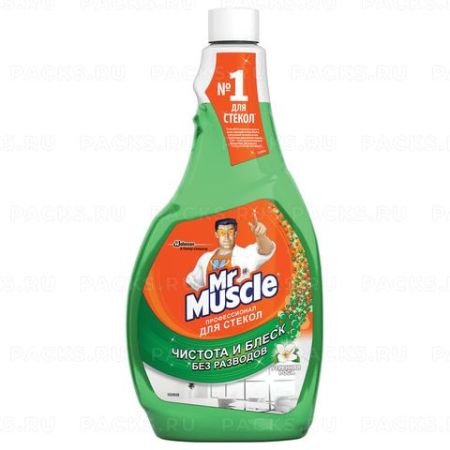 Средство для мытья стекол и зеркал 500мл сменный блок Утренняя роса Мистер Мускул 1/12