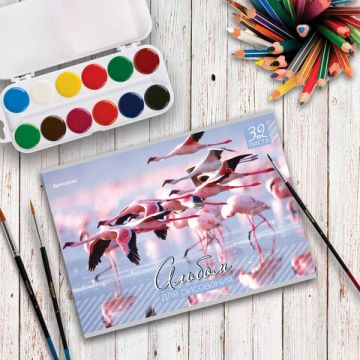 Альбом для рисования 32л А4 обложка мел карт скоба Живая Природа BRAUBERG 1/40 (Клиент)