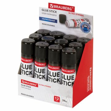 Клей-карандаш 36г усиленная формула BRAUBERG 1/12/360