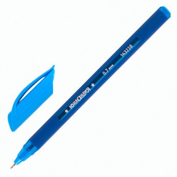 Ручка шариковая масляная синяя 0,7мм линия письма 0,35мм трехгранная ЮНЛАНДИЯ ассорти 1/12