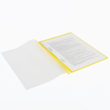 Папка скоросшиватель с прозр верхн лист BRAUBERG, А4, 140/180 мкм, желтый 1/10/400