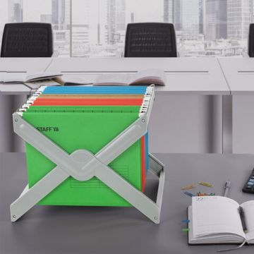 Подставка для подвесных папок STAFF до 50 папок А4 Foolscap 406х307х290мм серая 1/1 (Под заказ)