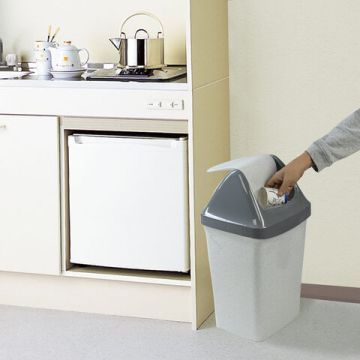 Ведро-контейнер 25л с крышкой (качающейся) для мусора, Свинг 58х32х28см серое IDEA 1/5 (клиент)