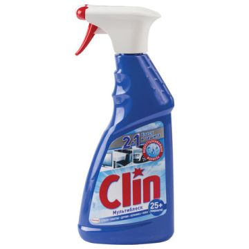 Средство жидкое для мытья стекол и поверхностей 500мл распылитель Клин Мультиблеск 1/10 (клиент)