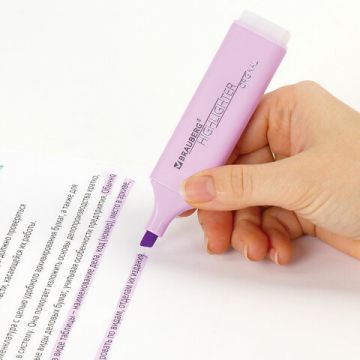 Текстовыделитель лавандовый линия 1-5 мм BRAUBERG ORIGINAL PASTEL 1/12
