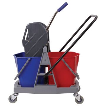 Тележка уборочная BRABIX 2 съемных ведра 17л мех. отжим корзина поддон 2 лотка 1/1 (клиент)