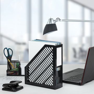 Лоток вертикальный для бумаг 90мм сетчатый сборный черный BRAUBERG Office-Expert 1/48 (Клиент)