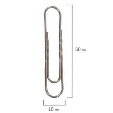 Скрепки 50мм 50 шт. гофрированные, металл., STAFF EVERYDAY РОССИЯ