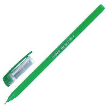 Ручка шариковая синяя масляная узел 0,7мм линия 0,35мм STAFF Basic OBP-312 1/50/3000