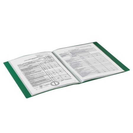 Папка  40 вклад. STAFF, зеленая, 0,5мм 1/5/40 (Клиент)