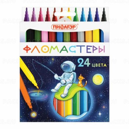 Фломастеры 24цв вентилируемый колпачок Пифагор 1/12/72
