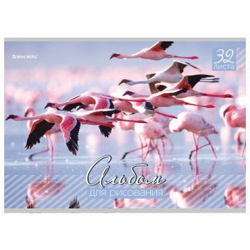 Альбом для рисования 32л А4 обложка мел карт скоба Живая Природа BRAUBERG 1/40 (Клиент)