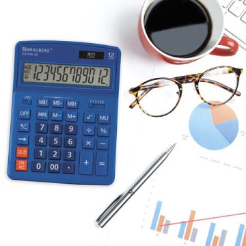 Калькулятор настольный BRAUBERG EXTRA-12-BU (206x155мм) 12разр синий 1/20/40 (Клиент)