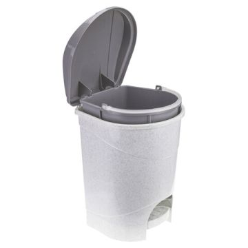Ведро 19л с крышкой и педалью мусорное серое IDEA 1/4 (Клиент)