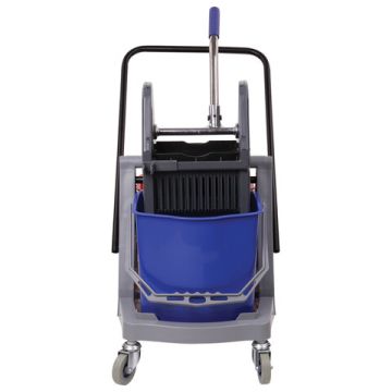 Тележка уборочная BRABIX 2 съемных ведра 17л мех. отжим корзина поддон 2 лотка 1/1 (клиент)