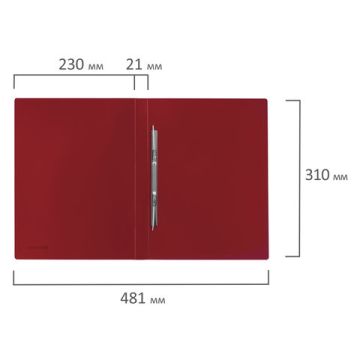 Папка скоросшиватель пруж BRAUBERG Стандарт красный до 100 листов 1/16 (клиент)