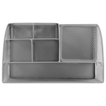 Подставка-органайзер 125х220х140мм 7 отделений металл серебро BRAUBERG Germanium 1/12 (Клиент)