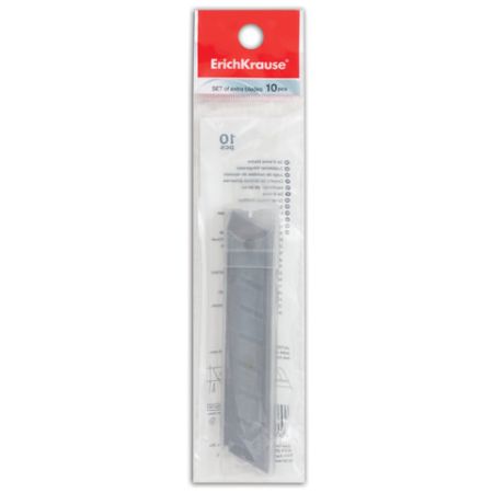 Лезвия для ножей 18мм 10шт толщина лезвия 0,5мм в пластик. пенал ERICH KRAUSE 1/24/288