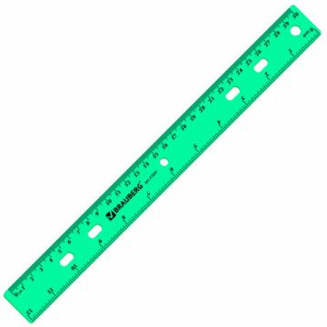 Линейка 30см пластиковая тонированная ассорти Сrystal Сolor BRAUBERG 1/24