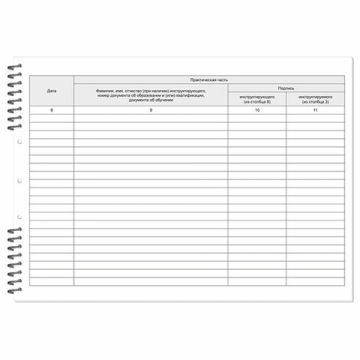 Журнал регистрации инструктажа по пож. безоп. 50л 200х290мм обл. картон на гребне 1/20(Клиент)