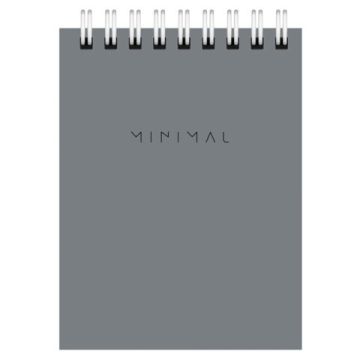 Блокнот 40л А7 75х105мм гребень клетка BRAUBERG Minimal Classic 1/120